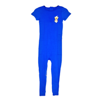 Special Needs Short Sleeve Pajamas, Full Back Zipper Blue Size 7/8