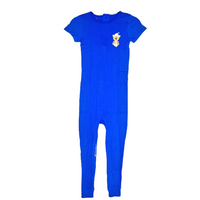 Special Needs Short Sleeve Pajamas, Full Back Zipper Blue