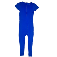 Special Needs Short Sleeve Pajamas, Full Back Zipper Blue Size 7/8
