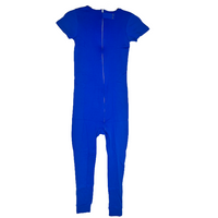 Special Needs Short Sleeve Pajamas, Full Back Zipper Blue