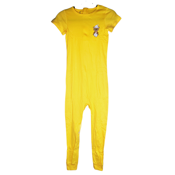 Special Needs Short Sleeve Pajamas, Full Back Zipper Yellow Size 9/10