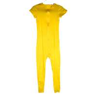 Special Needs Short Sleeve Pajamas, Full Back Zipper Yellow Size 9/10