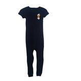 Special Needs Short Sleeve Pajamas, Full Back Zipper Black Size 6