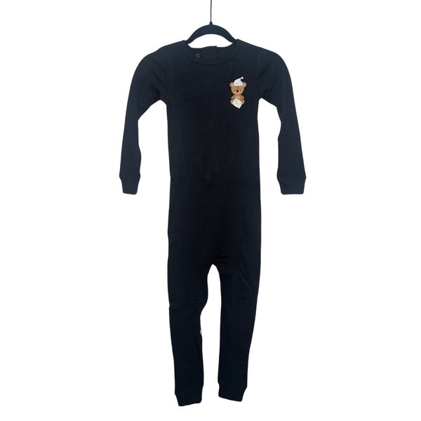 Special Needs Long Sleeve Pajamas, Full Back Zipper Black Size 11/12