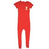Special Needs Short Sleeve Pajamas, Full Back Zipper Red Size 7/8