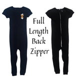 Special Needs Short Sleeve Pajamas, Full Back Zipper Black Size 5